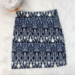 American Eagle Blue & White Aztec Mini Skirt